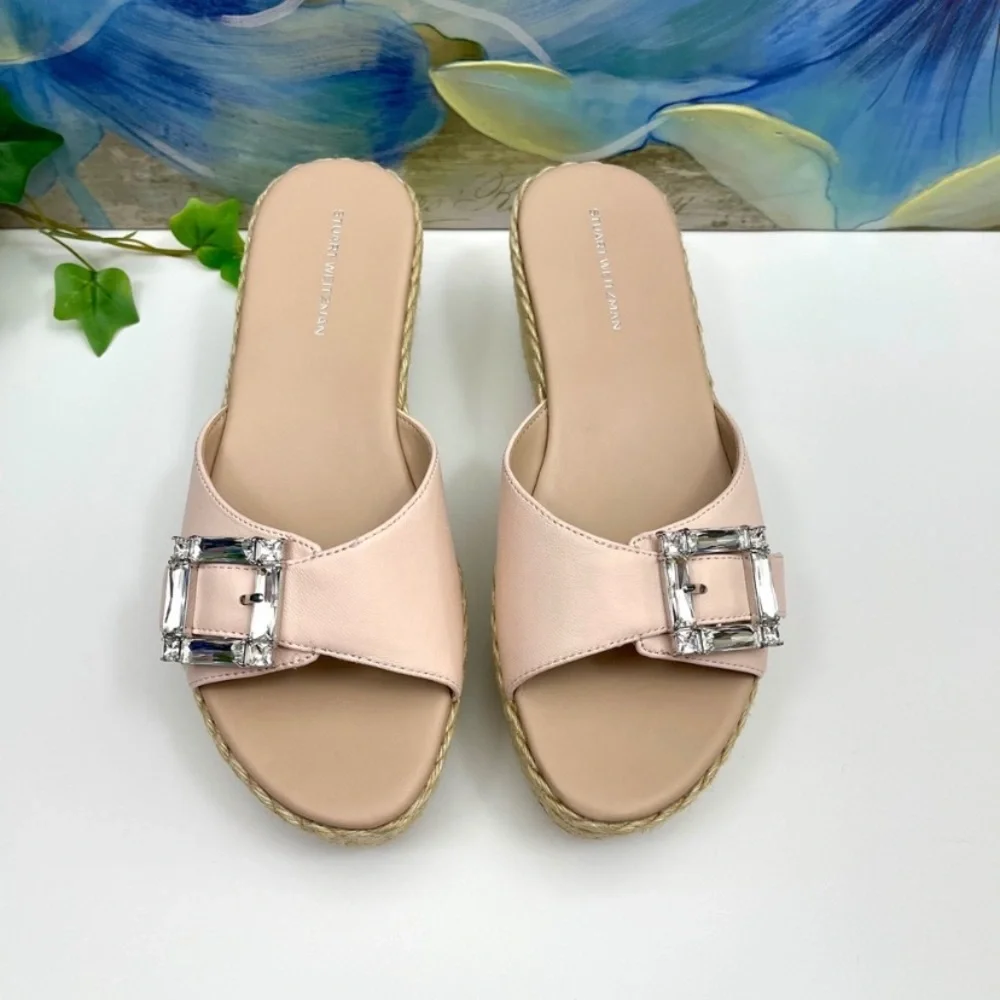 New Stuart Weitzman June 75 Wedge Slide Sandal in Pink Size 8 - Picture 6 of 12